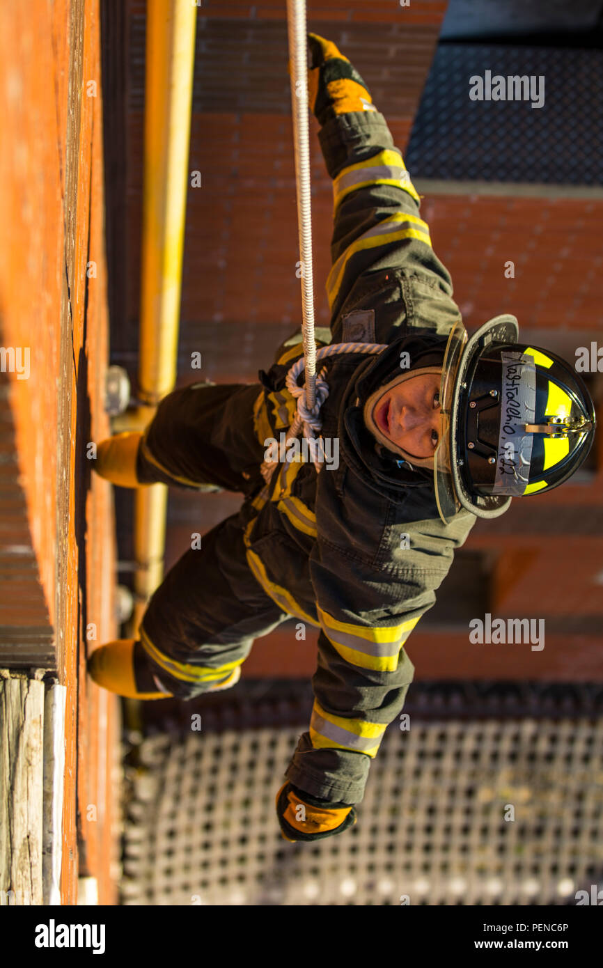 Fire Training Rescue Randy A probationary firefighter in his second week of training at the New ...