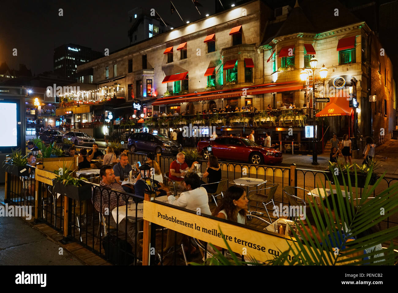 Montreal,Canada,15 August 2018.People enjoying Crescent street nightlife.Credit:Mario Beauregard/Alamy Live News Stock Photo