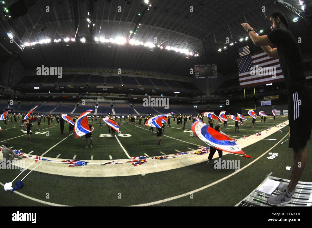 Vitaliy Popovych Drum Major From Heritage High School In Ringgold Ga Conducts Members Of The Army All American Band During A Practice At The Alamodome Jan 7 San Antonio The Top High School