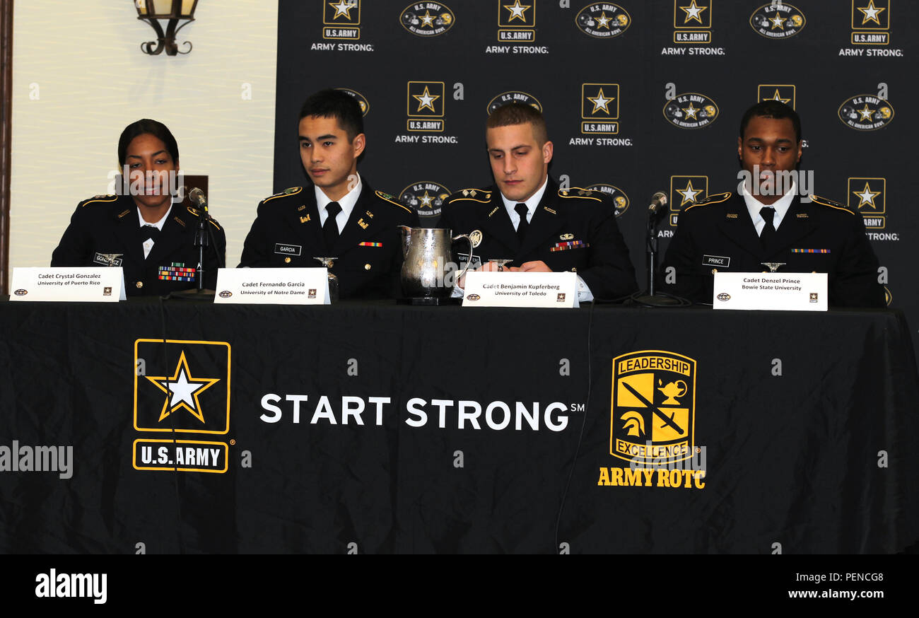 (From left) Cadets Crystal Gonzales, Fernando Garcia, Benjamin