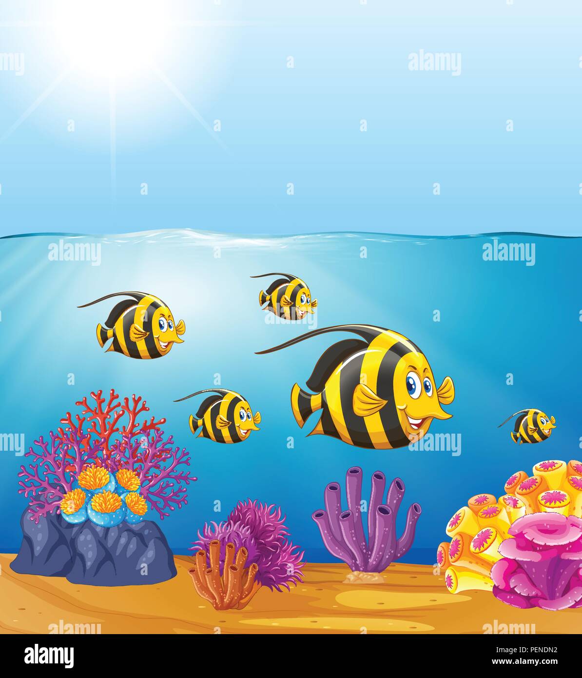 Butterflyfish under the ocean illustration Stock Vector Image & Art - Alamy