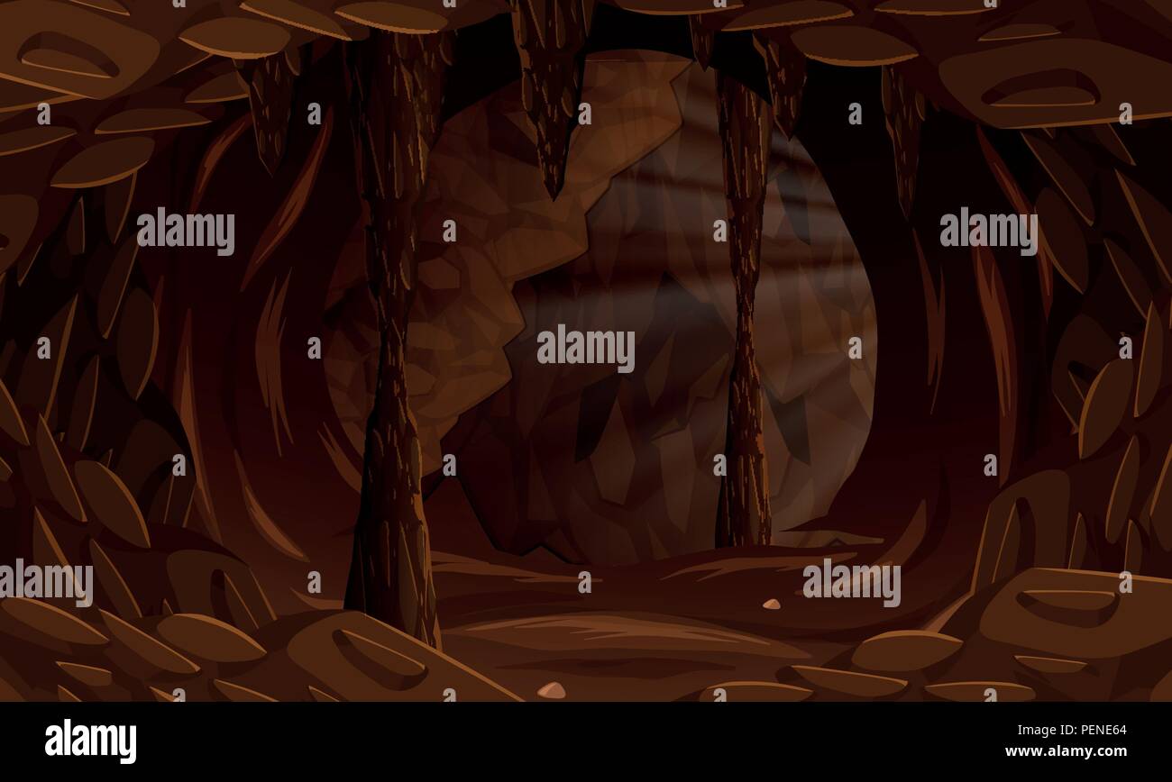 A dark cave landscape illustration Stock Vector Image & Art - Alamy