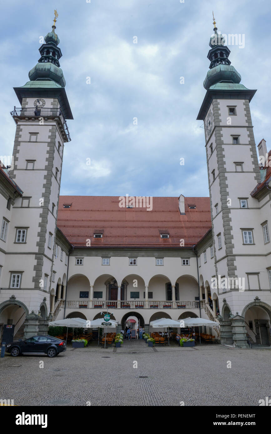 Klagenfurt, Austria - 30 June 2018: The county house in Klagenfurt, the capital of Carinthia on Austria Stock Photo