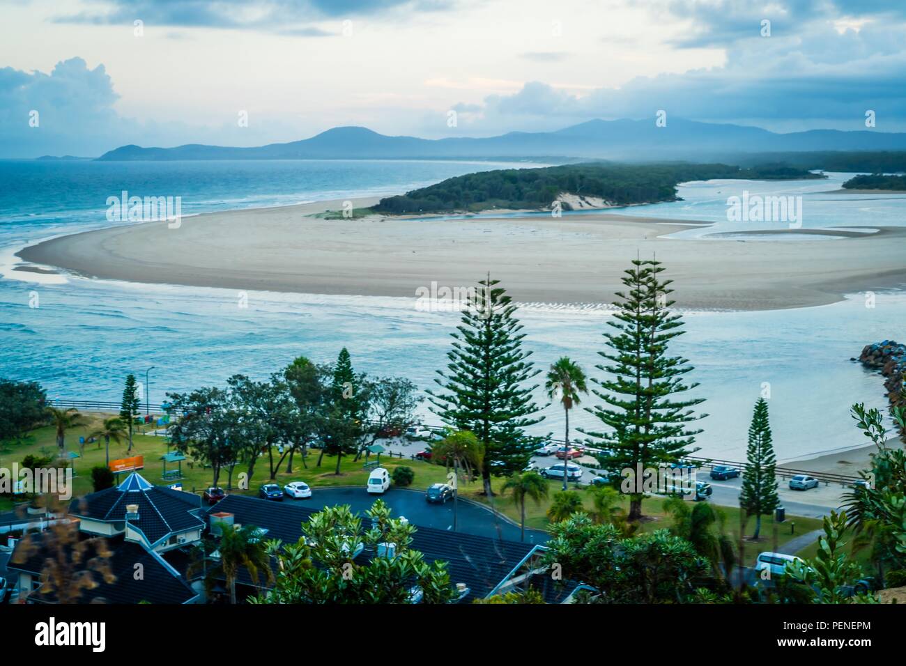 Nambucca Heads water front and island at dusk Stock Photo Alamy