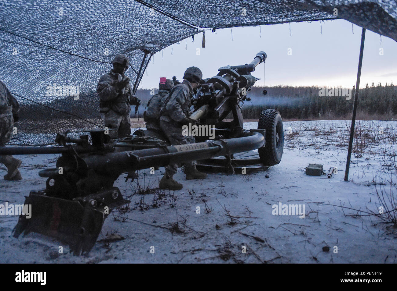 Paratroopers assigned to B Battery, 2nd Battalion, 377th Parachute ...