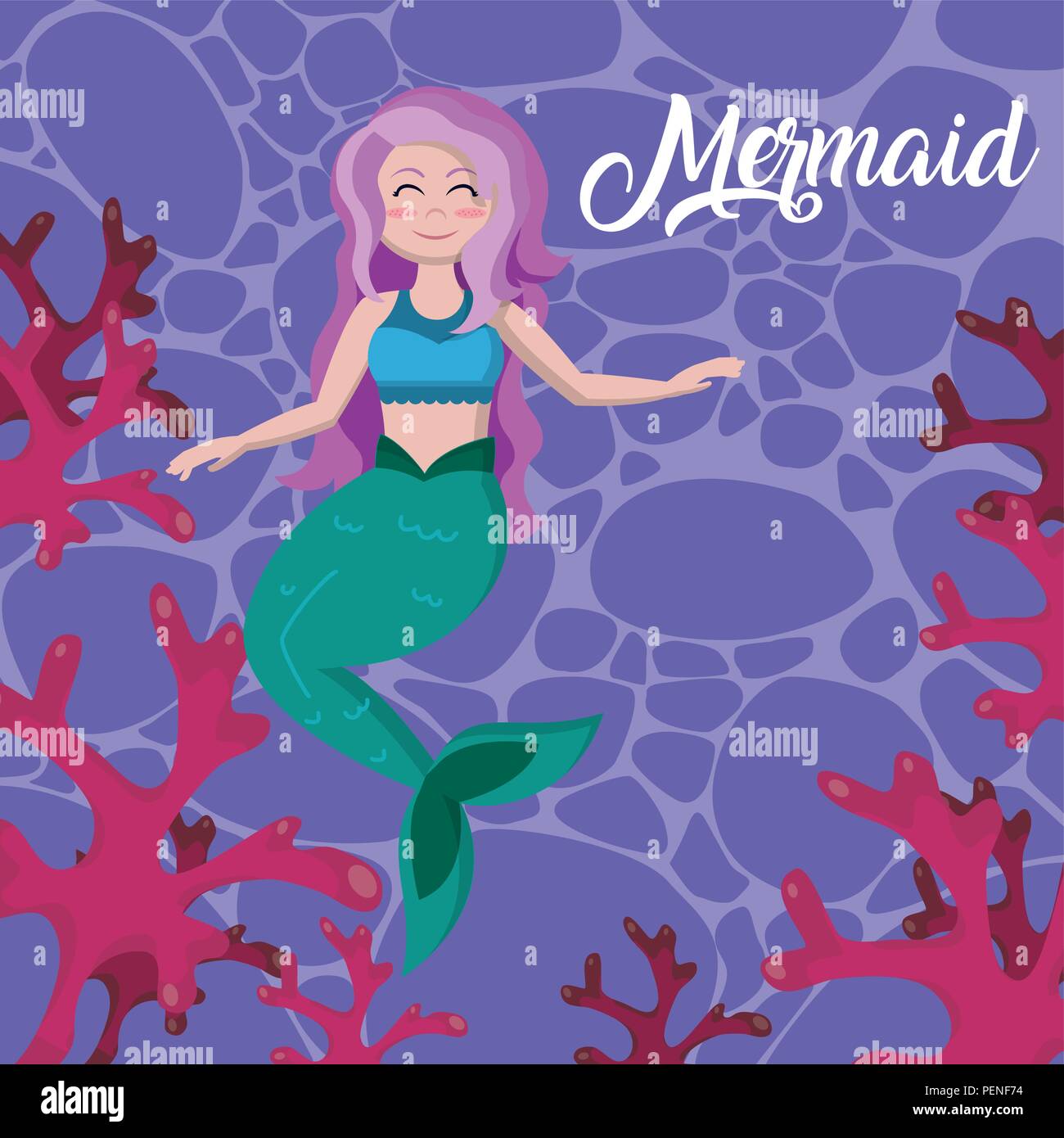 Beautiful mermaid cartoons Stock Vector Image & Art - Alamy