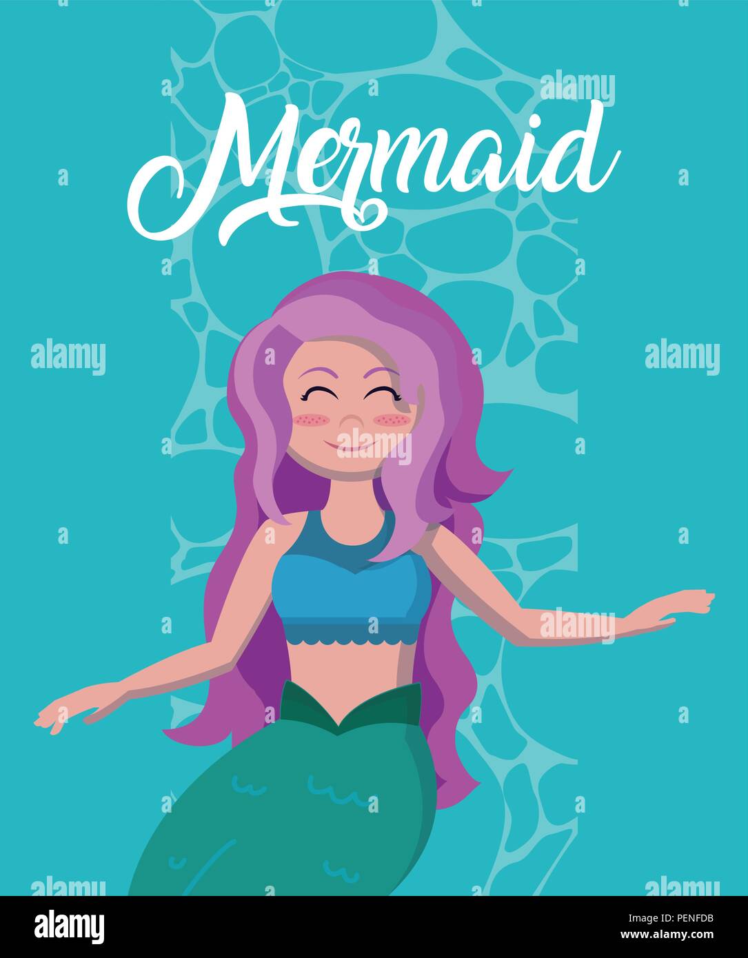 Beautiful mermaid cartoons Stock Vector Image & Art - Alamy