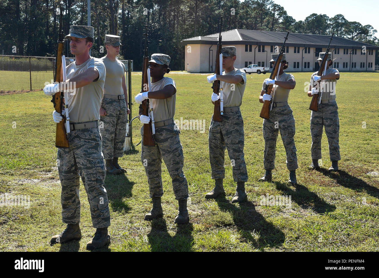 U.S. Air Force base honor guard members receive training at Hurlburt ...