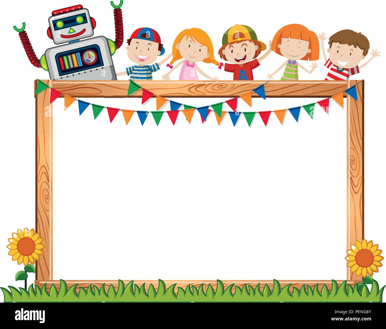 A frame board with happy children illustration Stock Vector Image & Art Alamy