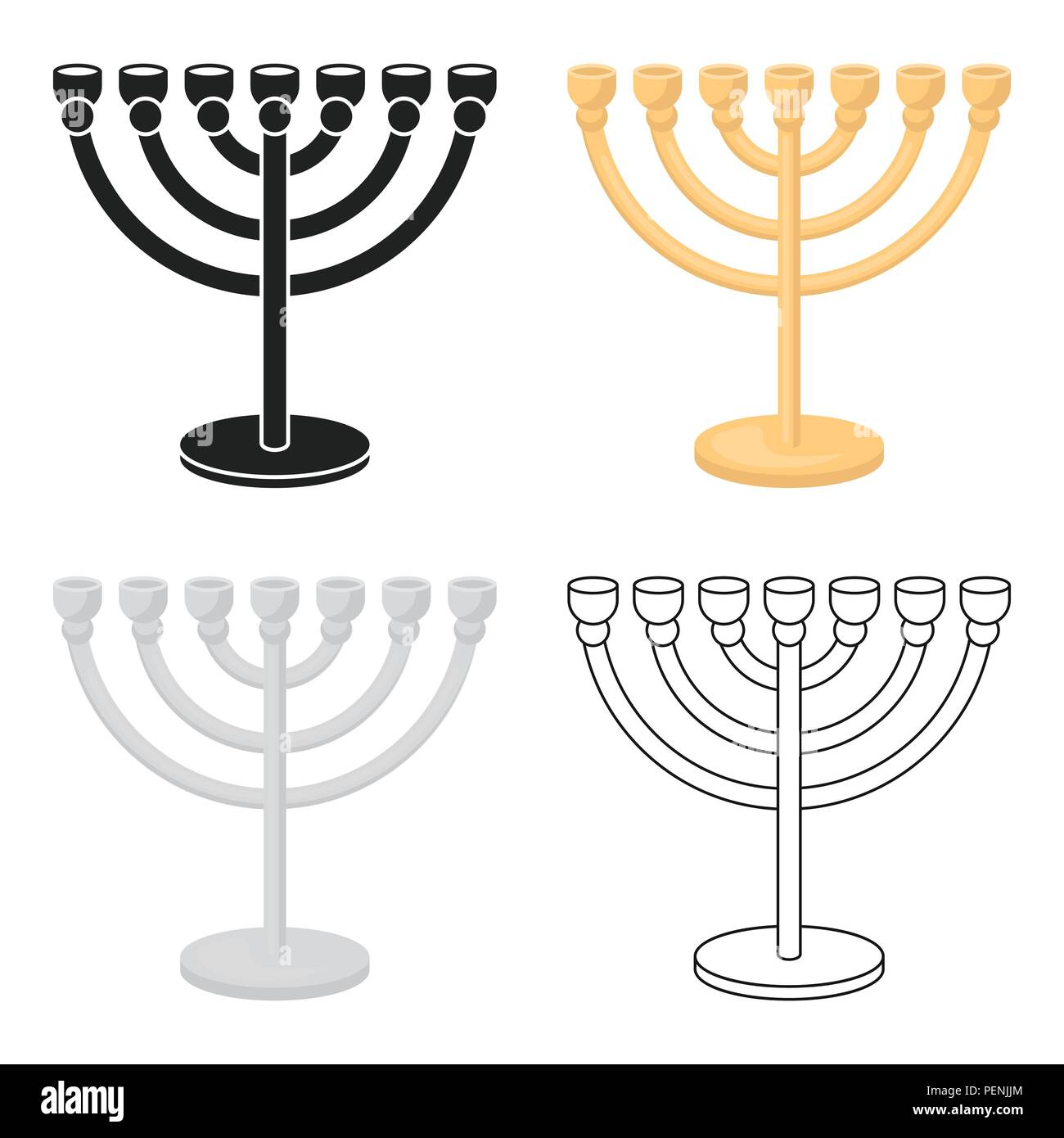 Menorah icon in cartoon style isolated on white background. Religion