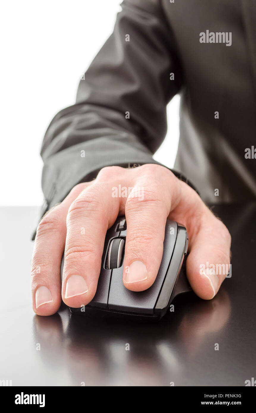 Man using a black mouse hi-res stock photography and images - Alamy
