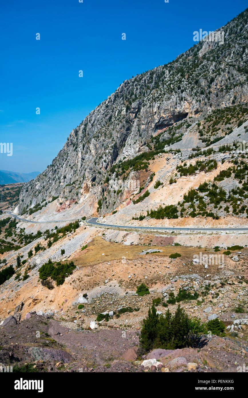 Mountainous landscape near Resk, south of Bicaj, Albania Stock Photo - Alamy