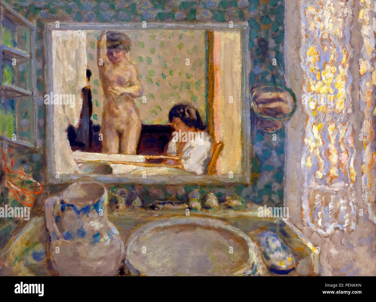 The Mirror in the Green Room, Pierre Bonnard, 1908, Indianapolis Museum of Art, Indianapolis, Indiana, USA, North America Stock Photo