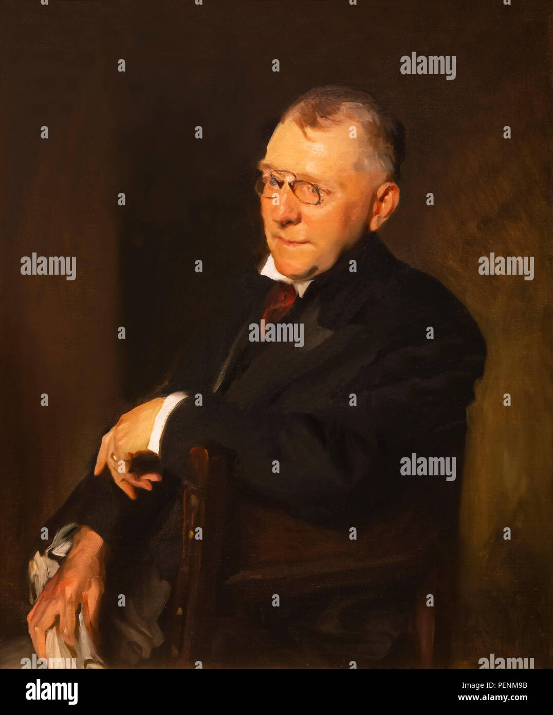 Portrait of James Whitcomb Riley, John Singer Sargent, 1903, Indianapolis Museum of Art, Indianapolis, Indiana, USA, North America Stock Photo