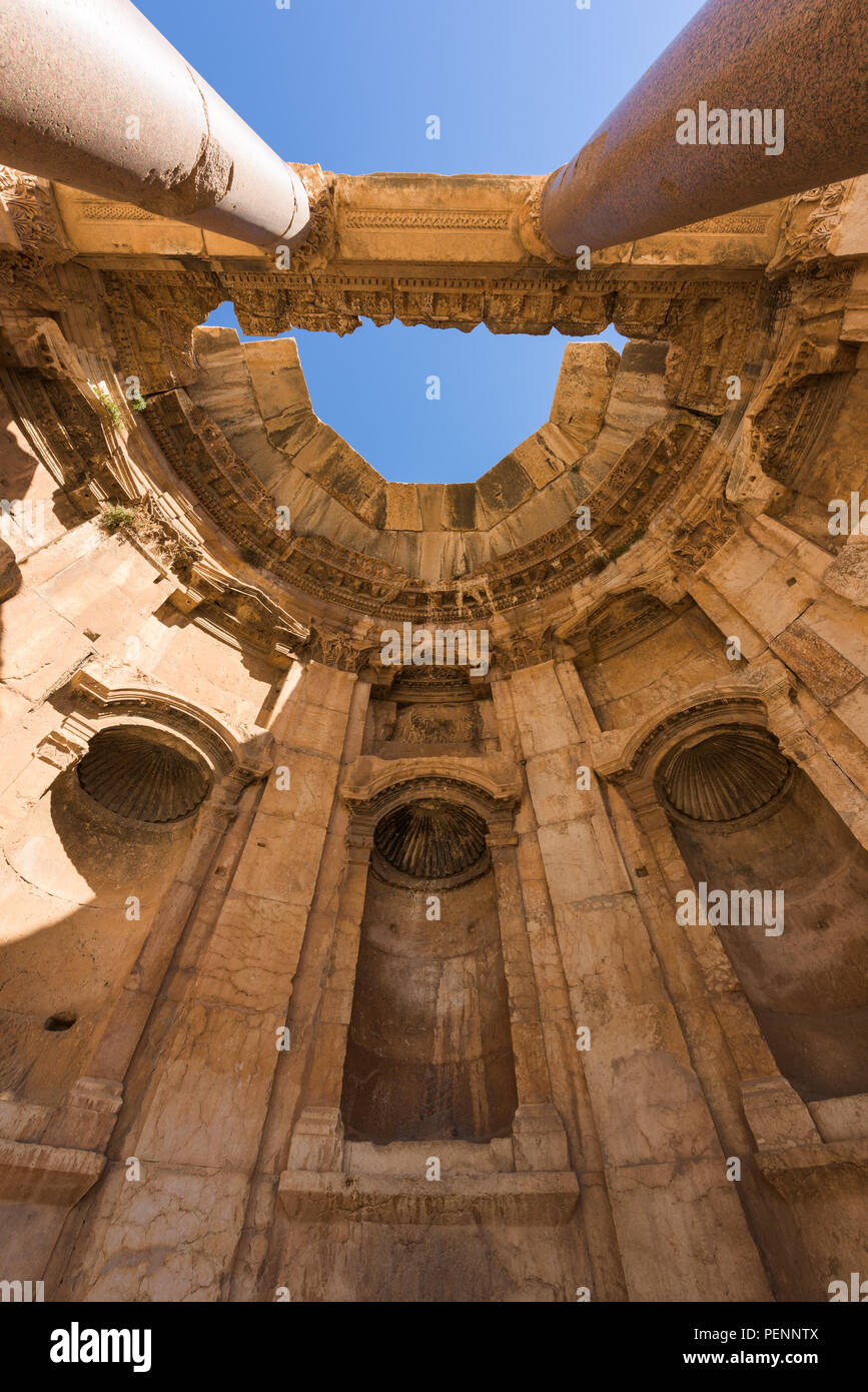 Dome roof cover over a circular niche in the Great court porticoes in