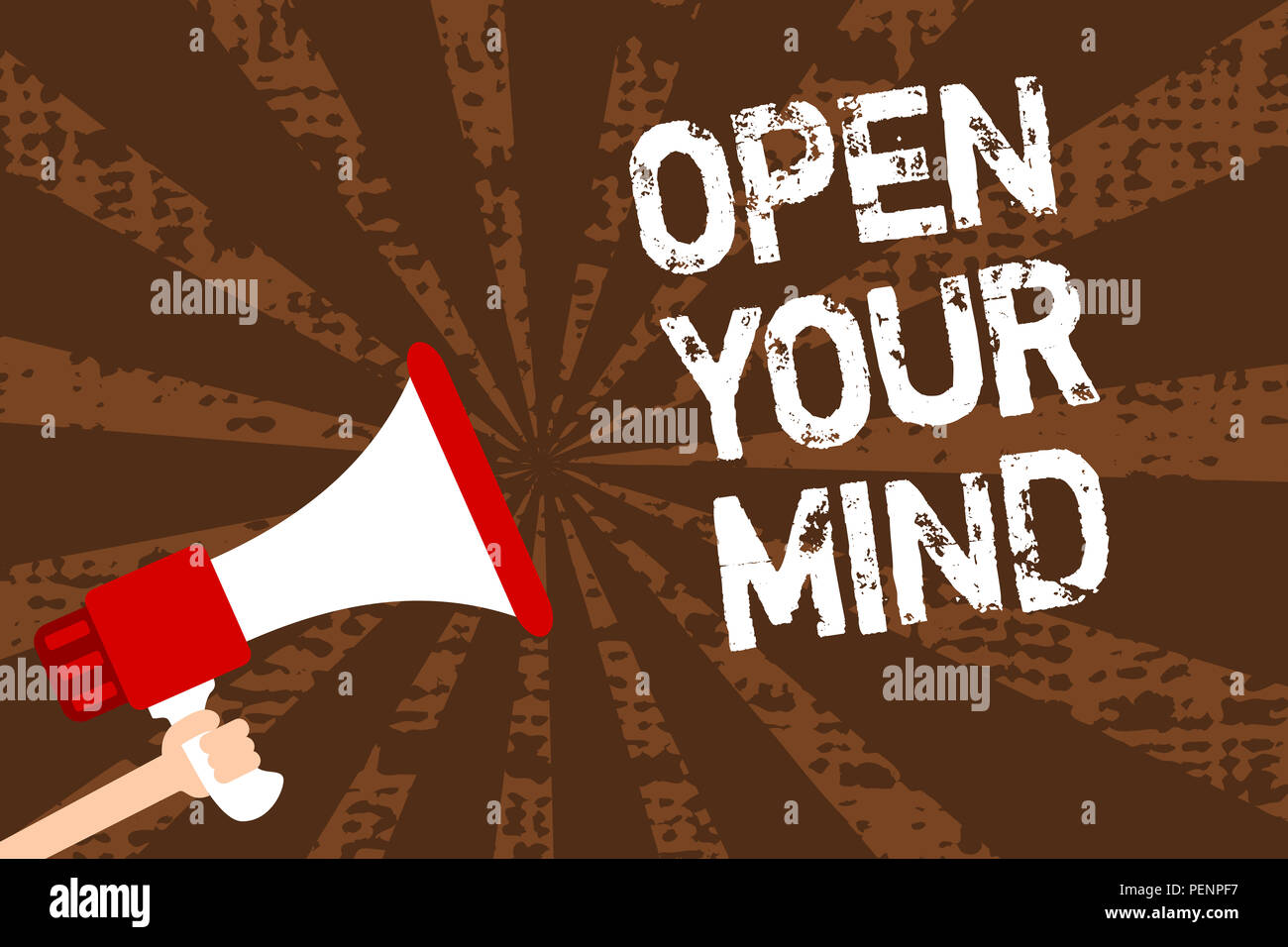 Handwriting Text Writing Open Your Mind Concept Meaning Be Open