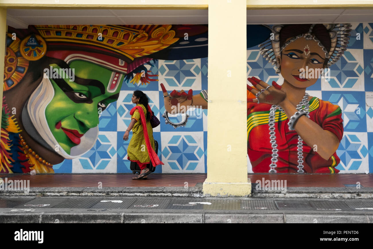 Indian wall painting singapore hi-res stock photography and images - Alamy