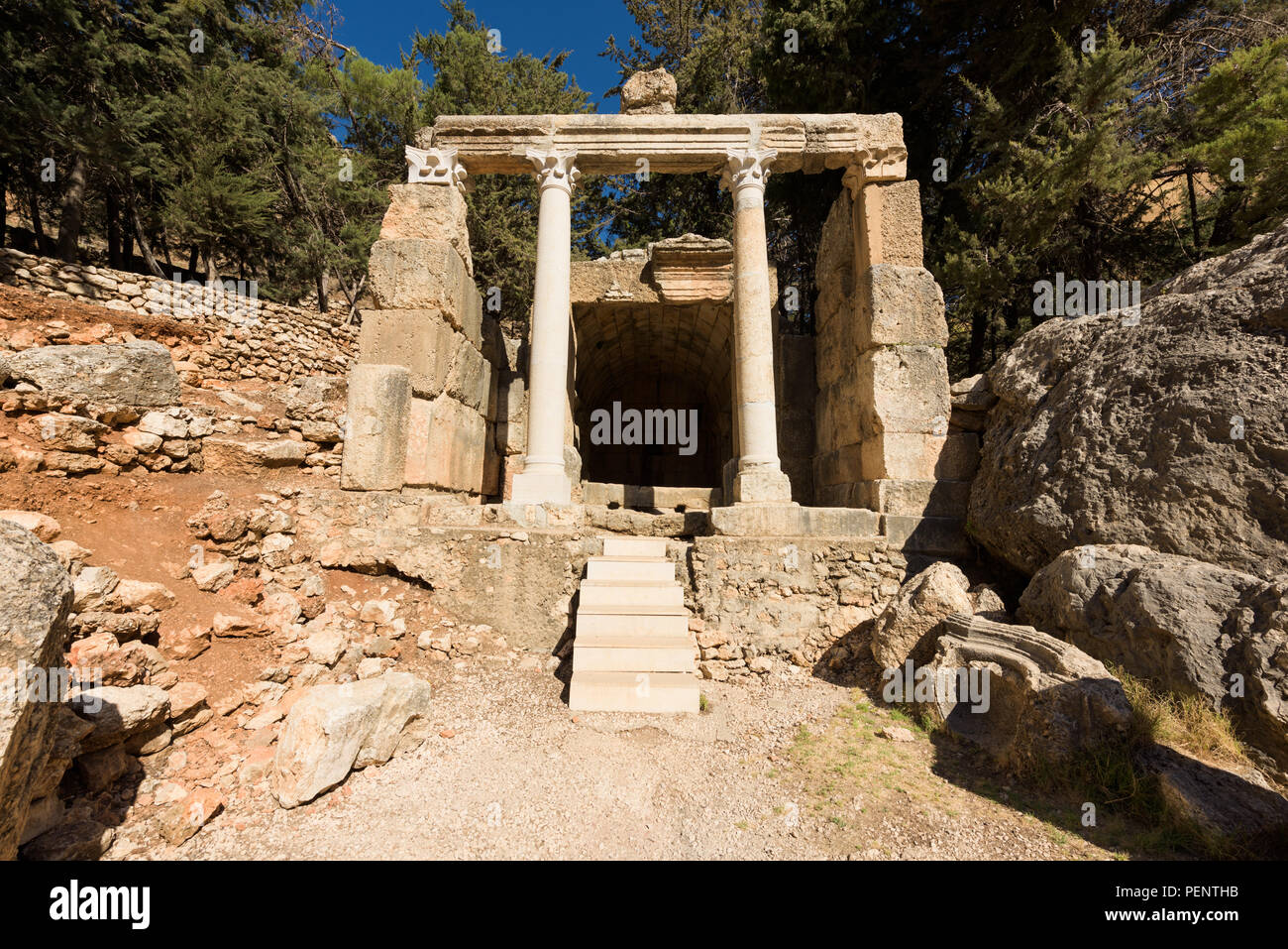 Nymphaeum or Venus temple roman ruins in Zahlé, Bekaa Valley, Lebanon. Stock Photo
