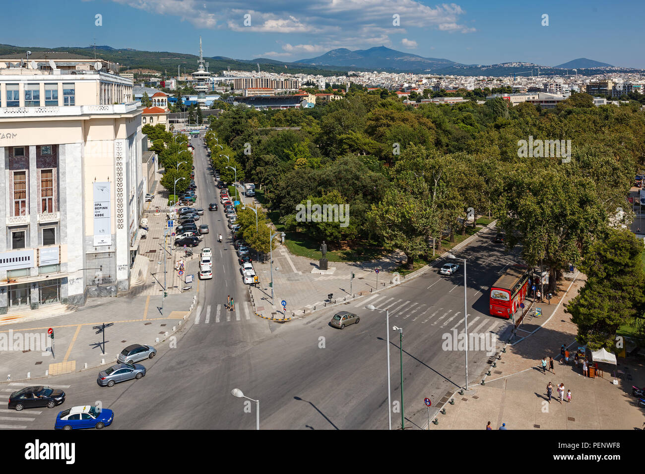 THESSALONIKI; GREECE - APRIL 10 2014 : OTE Tower in Thessaloniki. Stock Photo