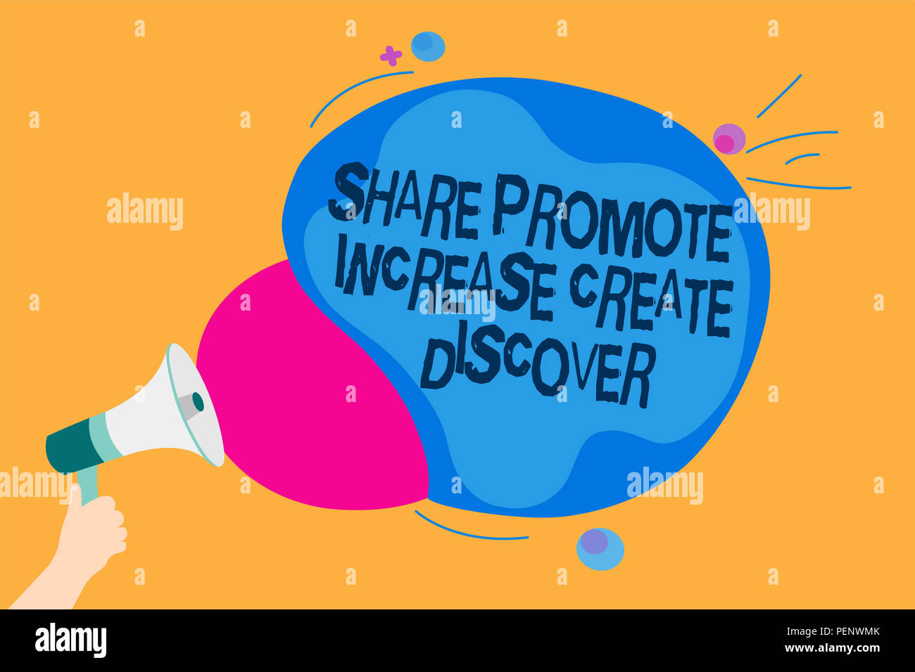 Promoting Text Word writing text Share Promote Increase Create Discover. Business ...