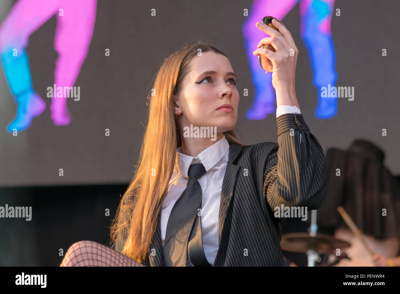 Dun Laoghaire, Ireland. 3rd August, 2018. The BeatYard Festival with Confidence Man. Featuring: Janet Planet Credit: Fabrice Jolivet Stock Photo