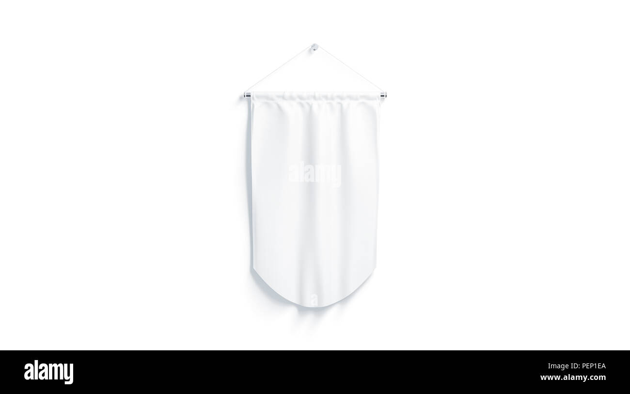 blank white round pennant mock up isolated 3d rendering clear