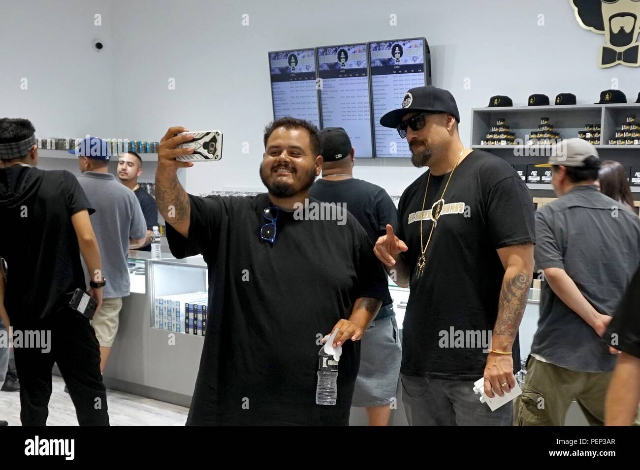Sylmar, CA. 15th Aug, 2018. B Real, of Cyprus Hill (right) in attendance for Dr. Greenthumb Cannabis Dispensary Opening, 12751 Foothill Blvd, Sylmar, CA August 15, 2018. Credit: Priscilla Grant/Everett Collection/Alamy Live News Stock Photo