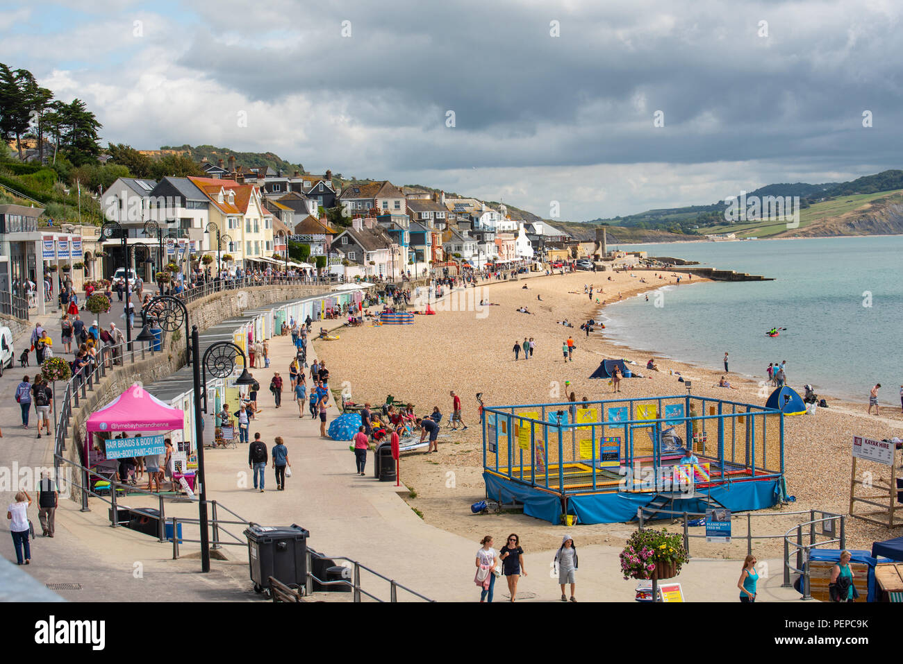 Crowded Beach Scene Lyme Regis High Resolution Stock Photography and ...
