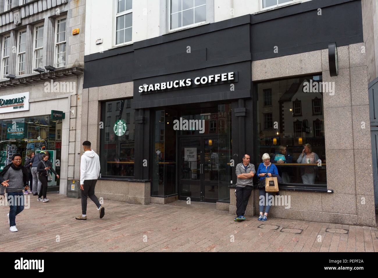 Cork, Ireland. 16th Aug, 2018.   Starbucks Patrick Street must seek planning permission. A decision from An Bord Pleanála has found that Starbucks in Patrick Street must planning permission. The outlet has been operating since 2015 but they never applied for a change of use. The outlet argues that it is a shop rather than a cafe. Credit: Damian Coleman/Alamy Live News Stock Photo