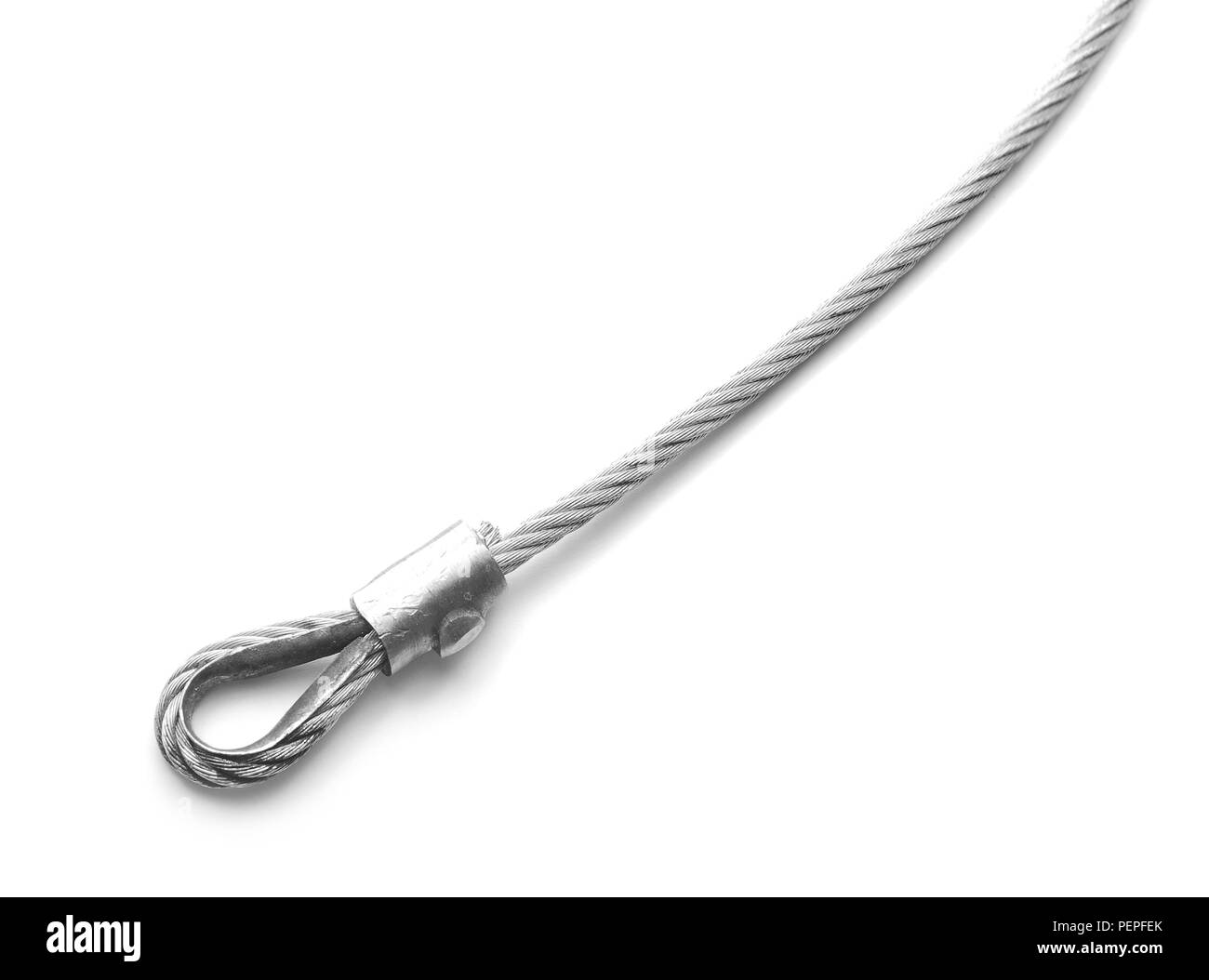 steel cable isolated on white Stock Photo Alamy
