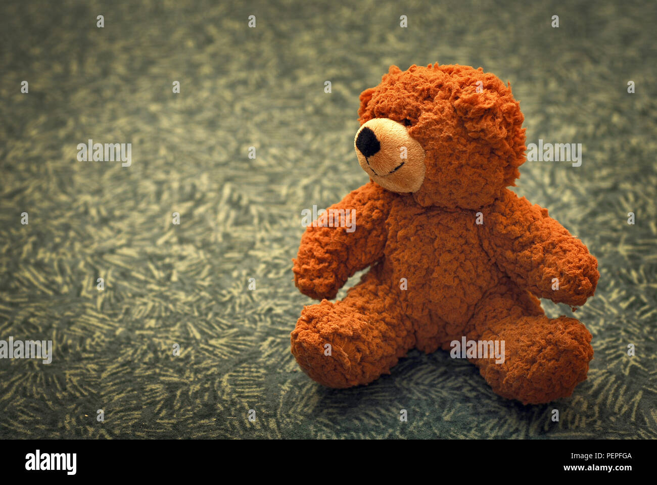 teddy bear over vintage background Stock Photo