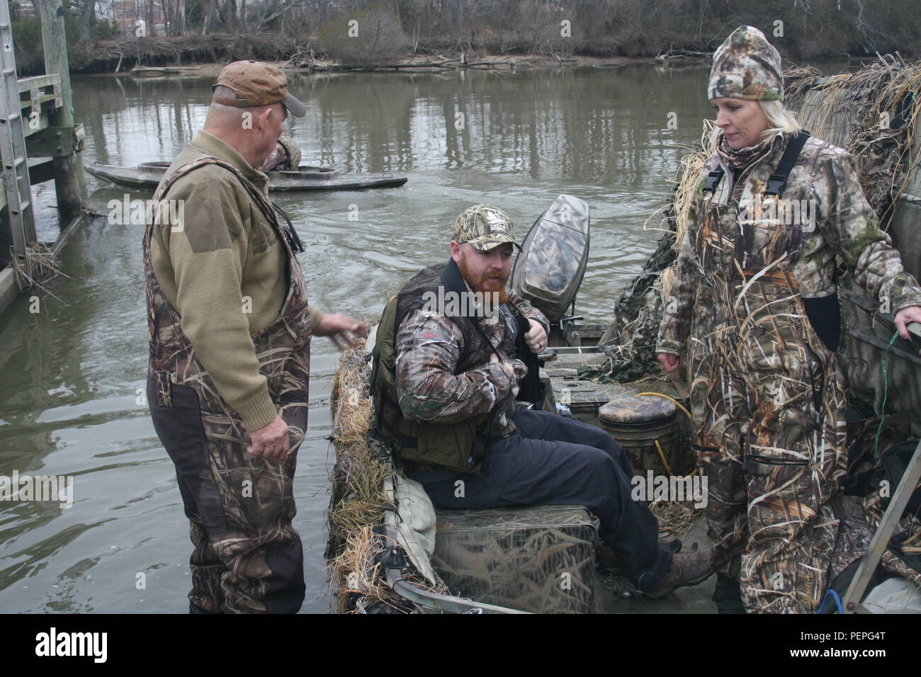 Garrett Carnes, a retired Marine who attended a duck hunt sponsored by