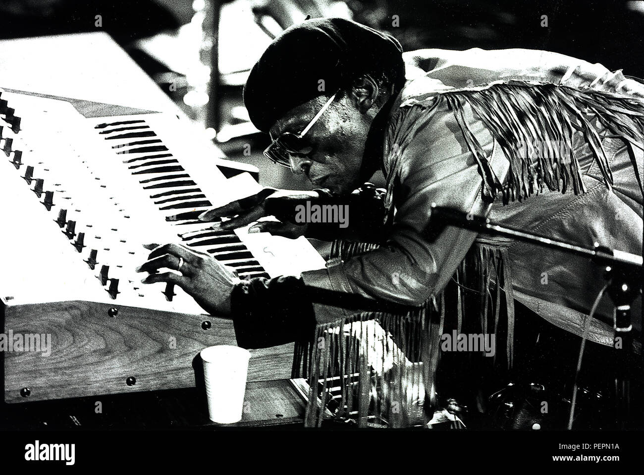 Miles Davis performing in the Philharmonie in Munich in on July 18 1987 Stock Photo