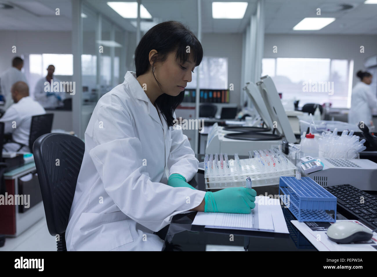 Laboratory technician working in blood bank Stock Photo Alamy