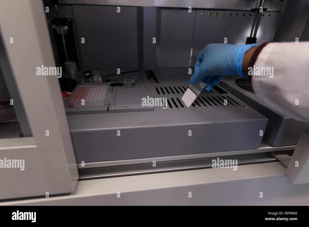 Laboratory technician working in blood bank Stock Photo Alamy