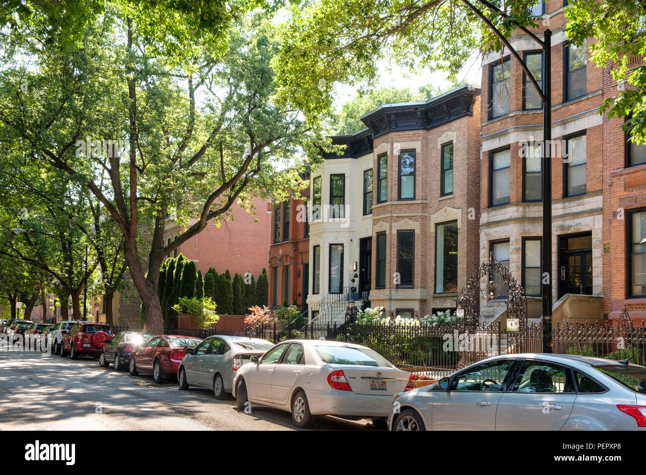 Homes in Lincoln Park, Chicago, Illinois, USA Stock Photo