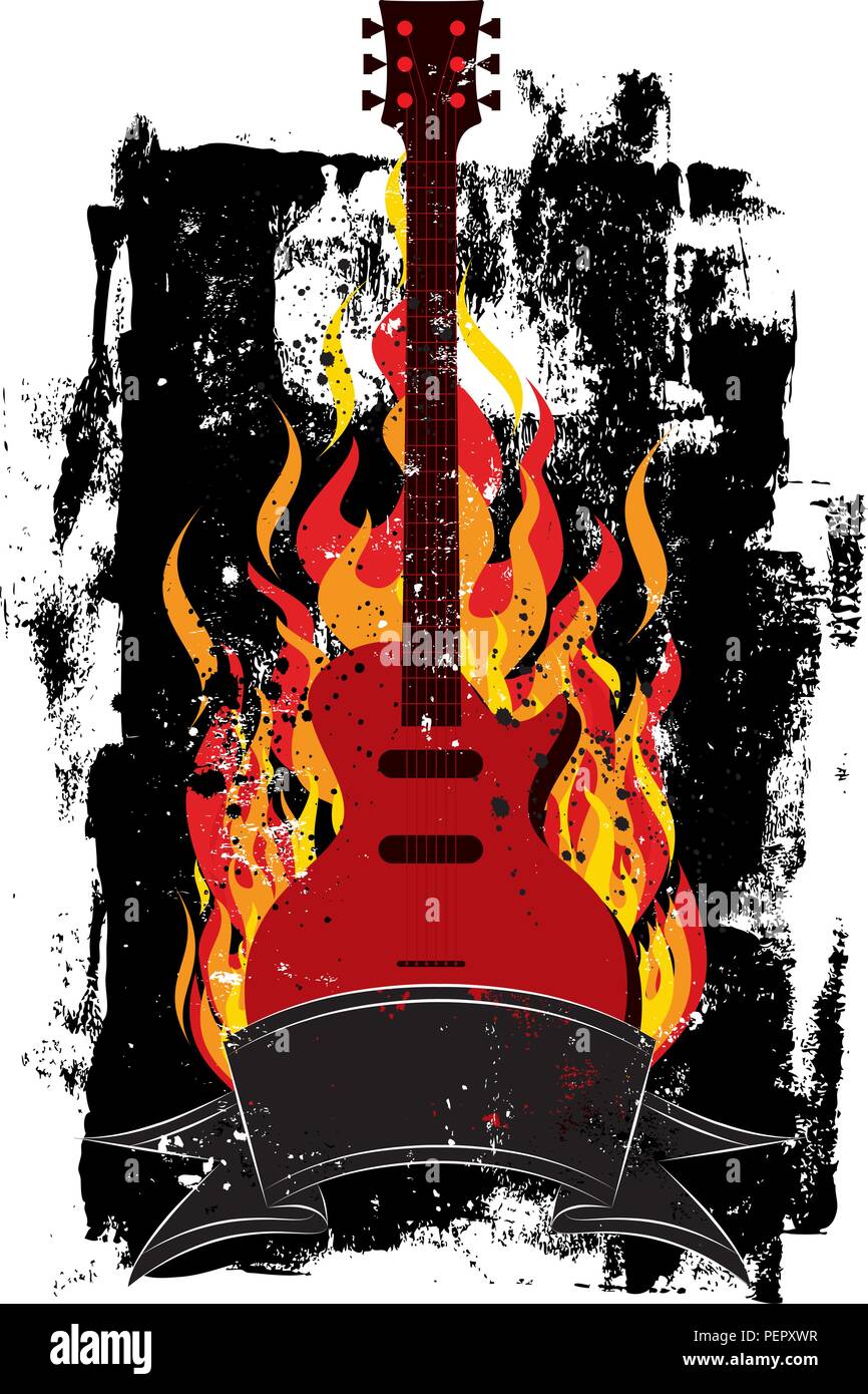 Guitar With Flames
