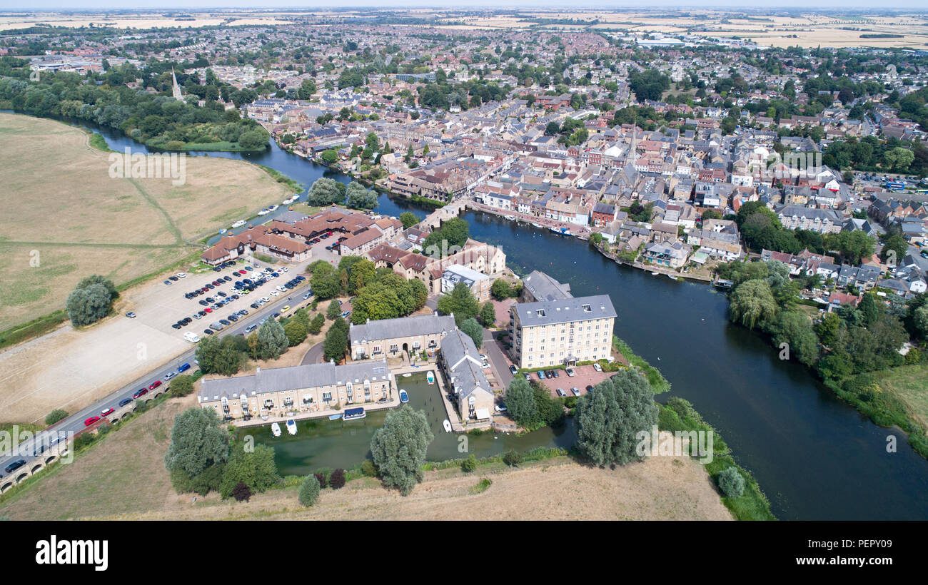Aerial view of St Ives in Cambridgeshire Stock Photo Alamy
