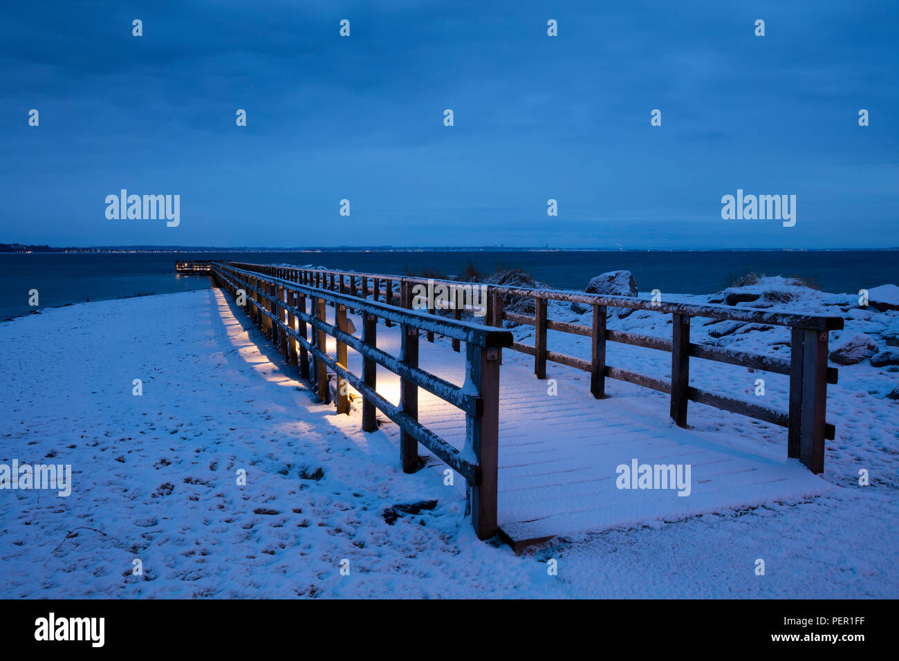 Winter at the coast of Niendorf, Baltic Sea, Timmendorfer Strand, Lübeck Bay, Schleswig-Holstein, Germany, Europe Stock Photo