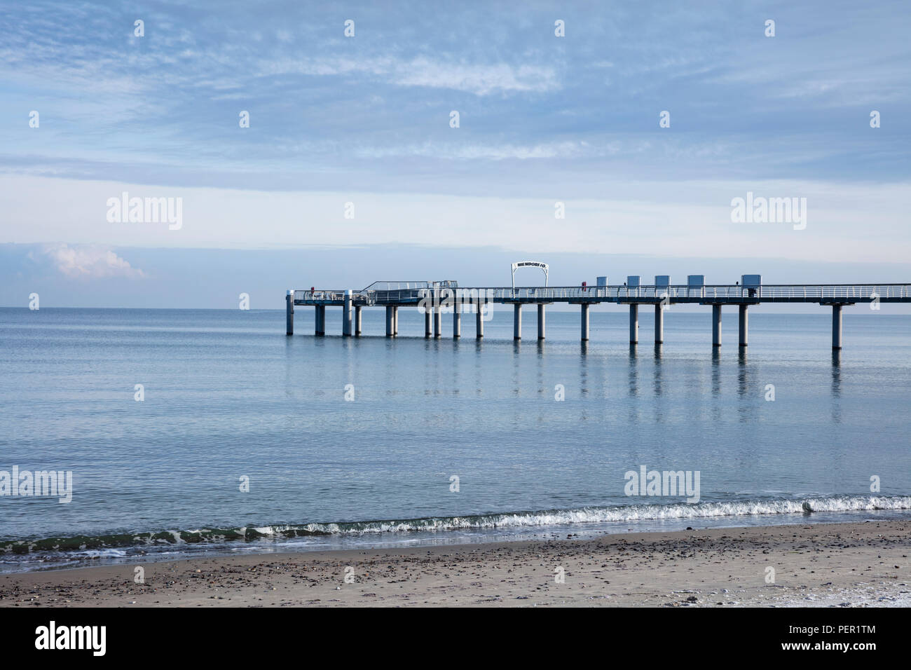 Morning light at the pier, Niendorf, Baltic Sea, Timmendorfer Strand, Lübeck Bay, Schleswig-Holstein, Germany, Europe Stock Photo