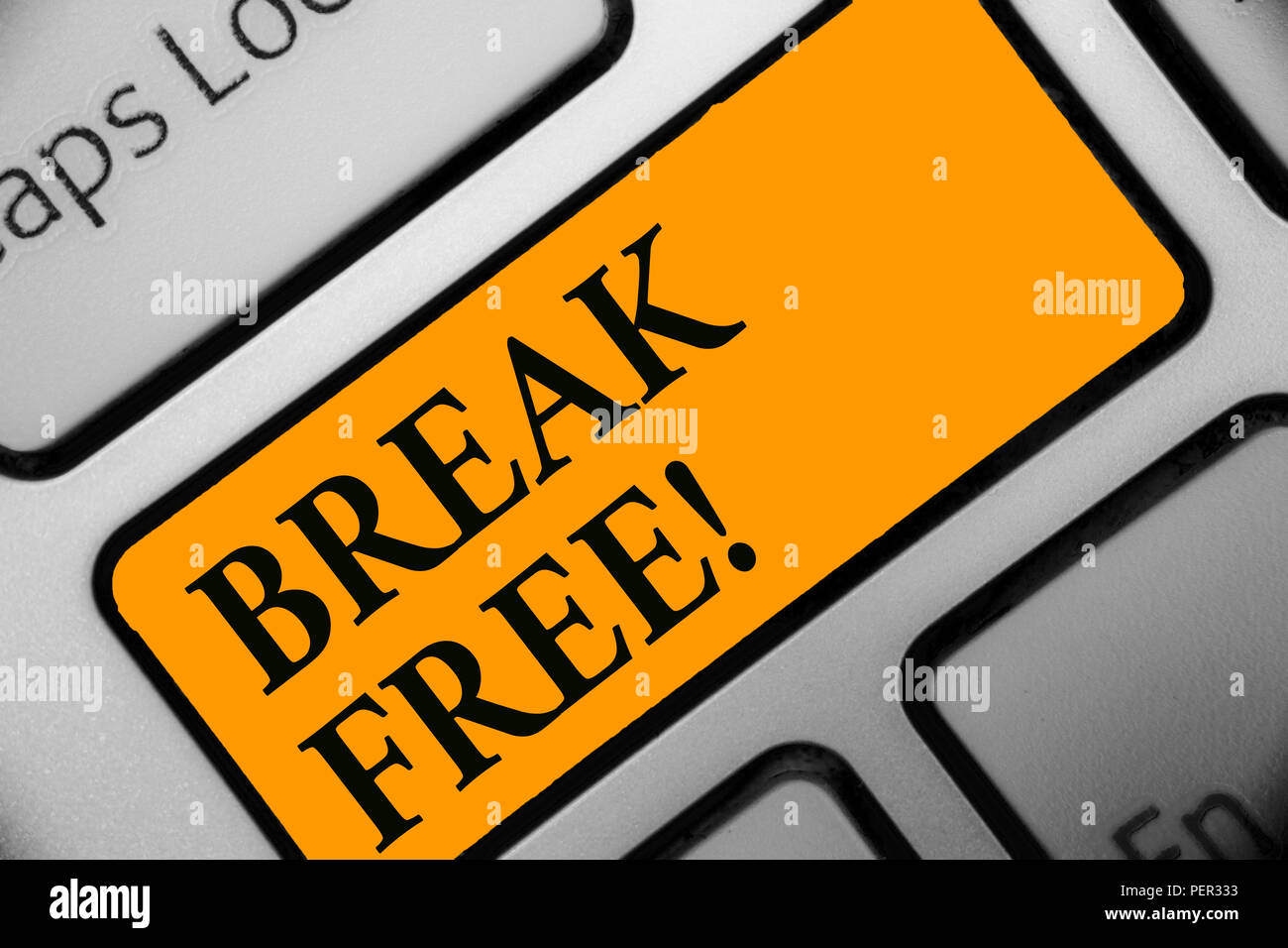 Writing note showing Break Free. Business photo showcasing another way ...