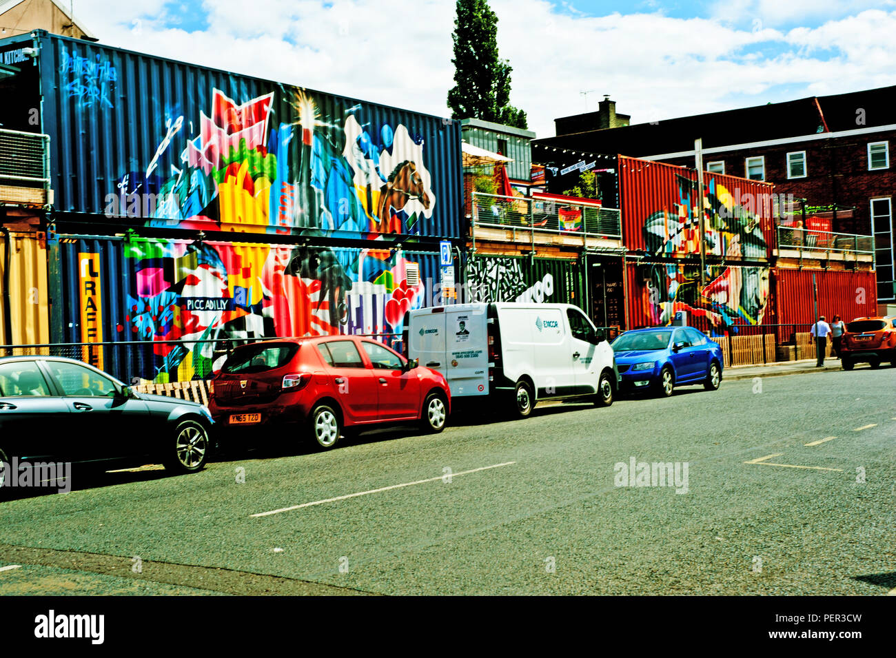 Sparks container shops, cafe and bars, Piccadilly, York, England Stock