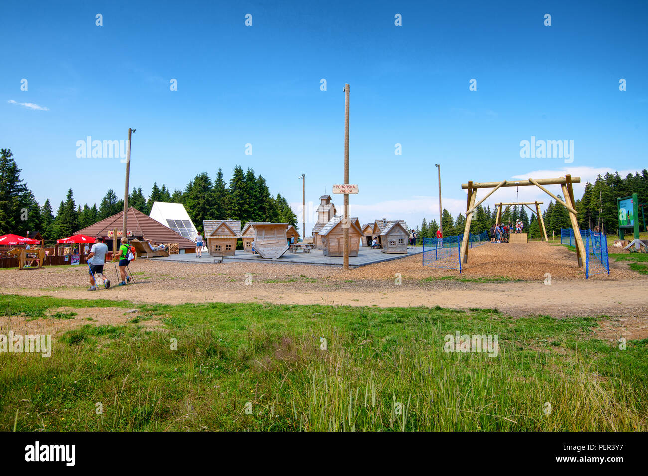Rogla summer mountain resort is popular with hikers and families as it offers activities for all generations Stock Photo