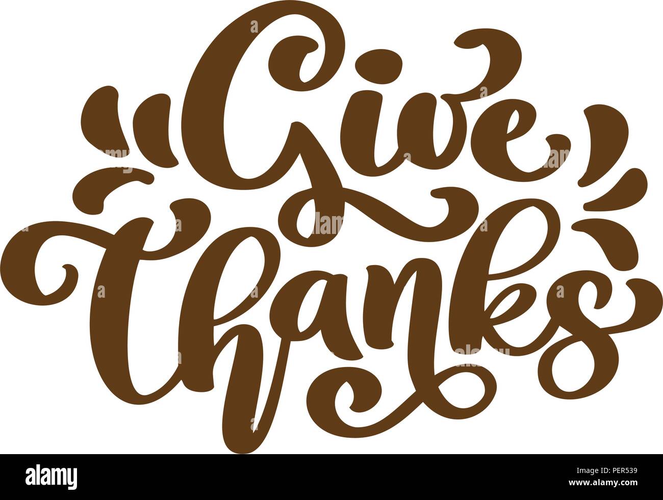 Give Thanks Thank you Friendship Family Positive quote thanksgiving lettering. Calligraphy postcard or poster graphic design typography element. Hand written vector postcard Stock Vector