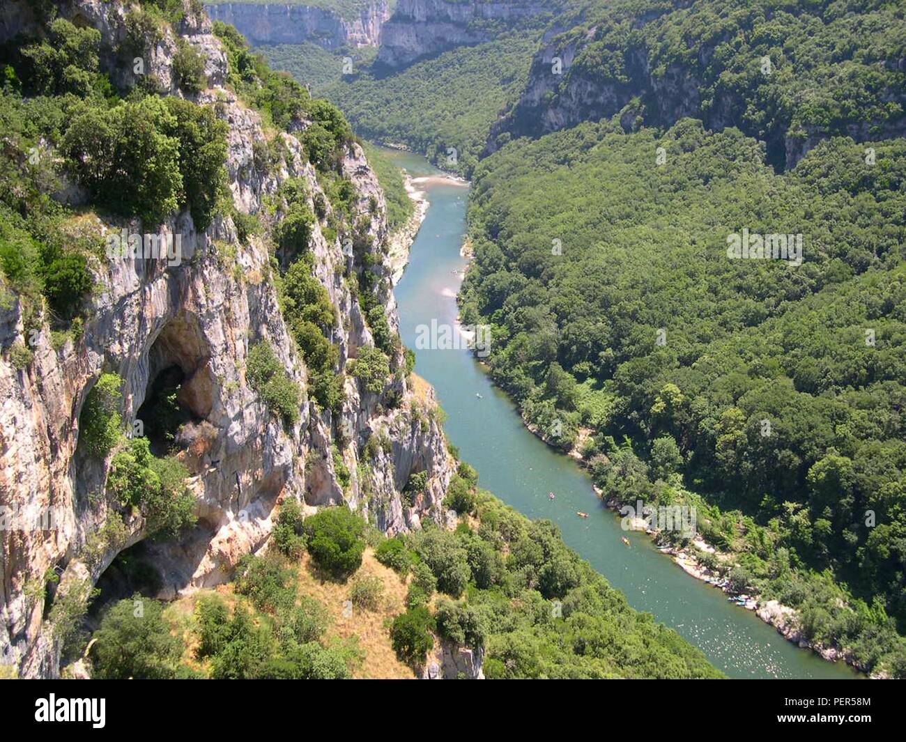 The Ardeche River Running Through The Gorges De Lardeche France PER58M 