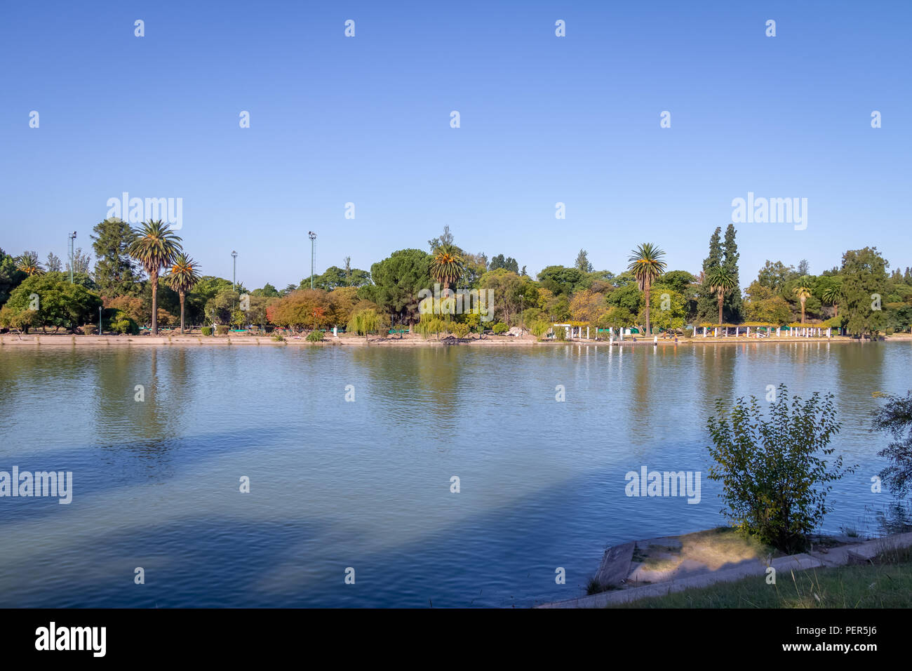 General San Martin Park Lake - Mendoza, Argentina Stock Photo