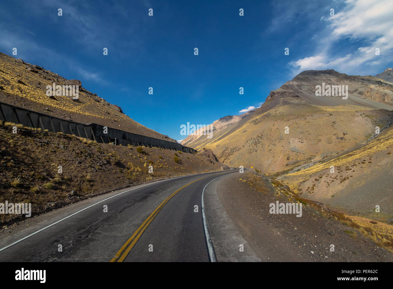 Ruta 7 the road between Chile and Argentina through Cordillera de Los