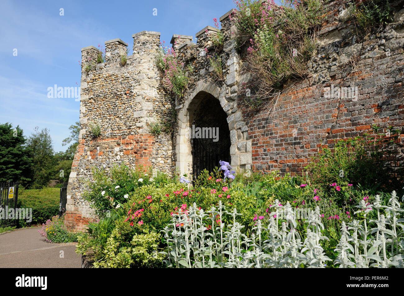 Hertford Castle, Hertford, Hertfordshire.  The castle stands in the heart of the town and was once the home of Saxon Kings Stock Photo
