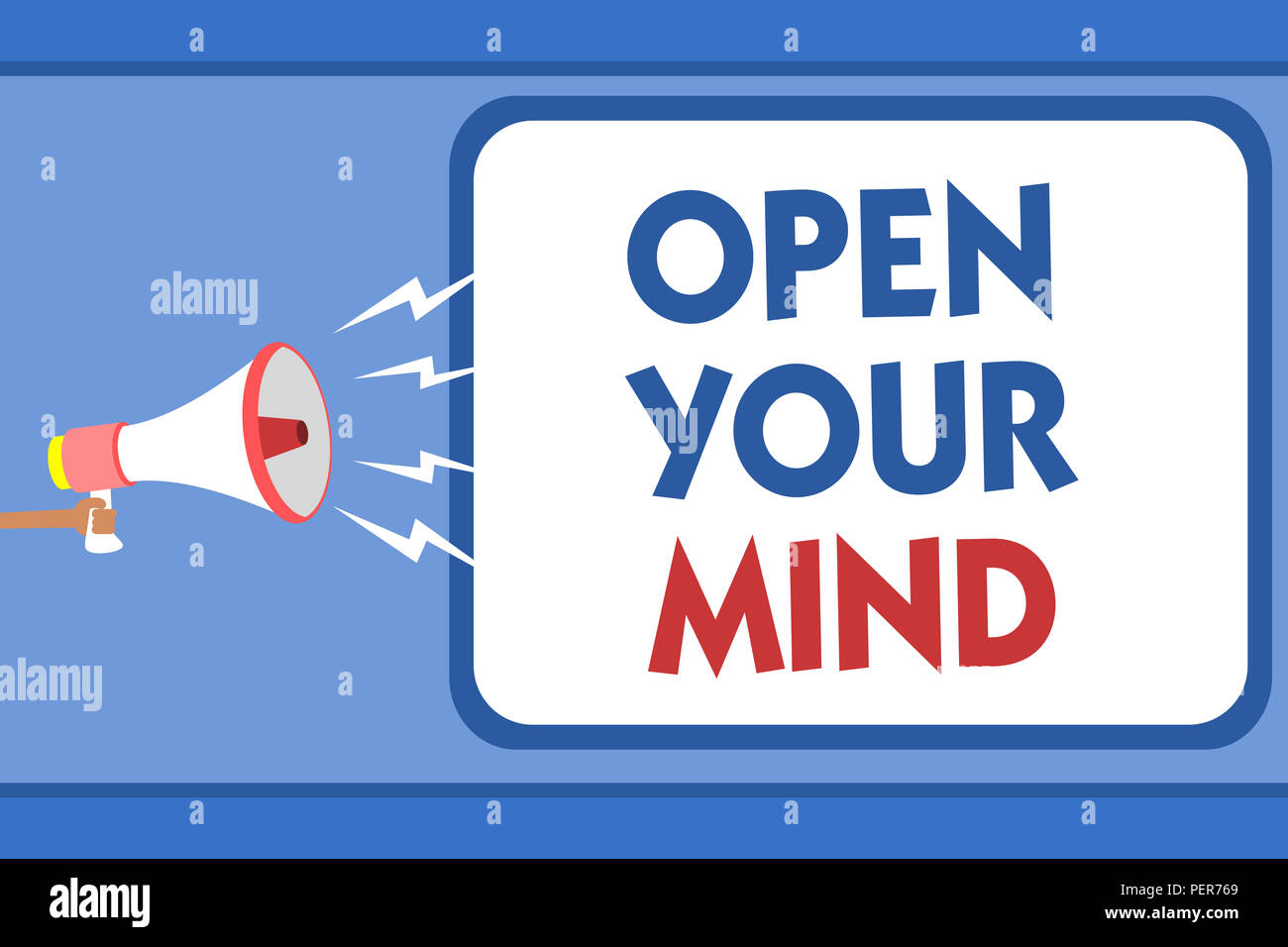 Text sign showing Open Your Mind. Conceptual photo Be open-minded ...