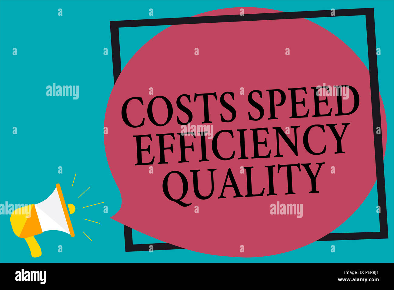 Handwriting text writing Costs Speed Efficiency Quality. Concept